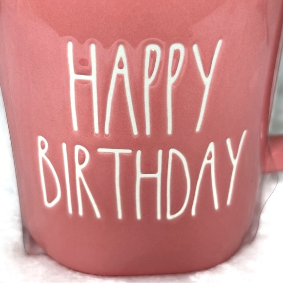 ❌SOLD❌ Rae Dunn HAPPY BIRTHDAY LL Coffee Tea Mug Cupcake Topper Lid Pink - Picture 3 of 17